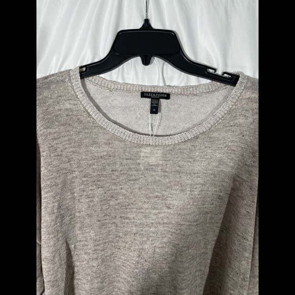NWT Eileen Fisher Organic Linen Sweater in Heather‎ Moon [ PLUS SIZE 3X ] - Picture 8 of 12